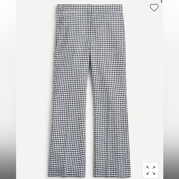 J Crew Hayden kickout crop pant in gingham stretch linen Size 4 - Picture 2 of 3